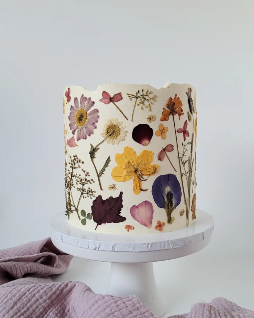 Pressed Flowers Birthday Cake in Adelaide by Brown Sugared Love.