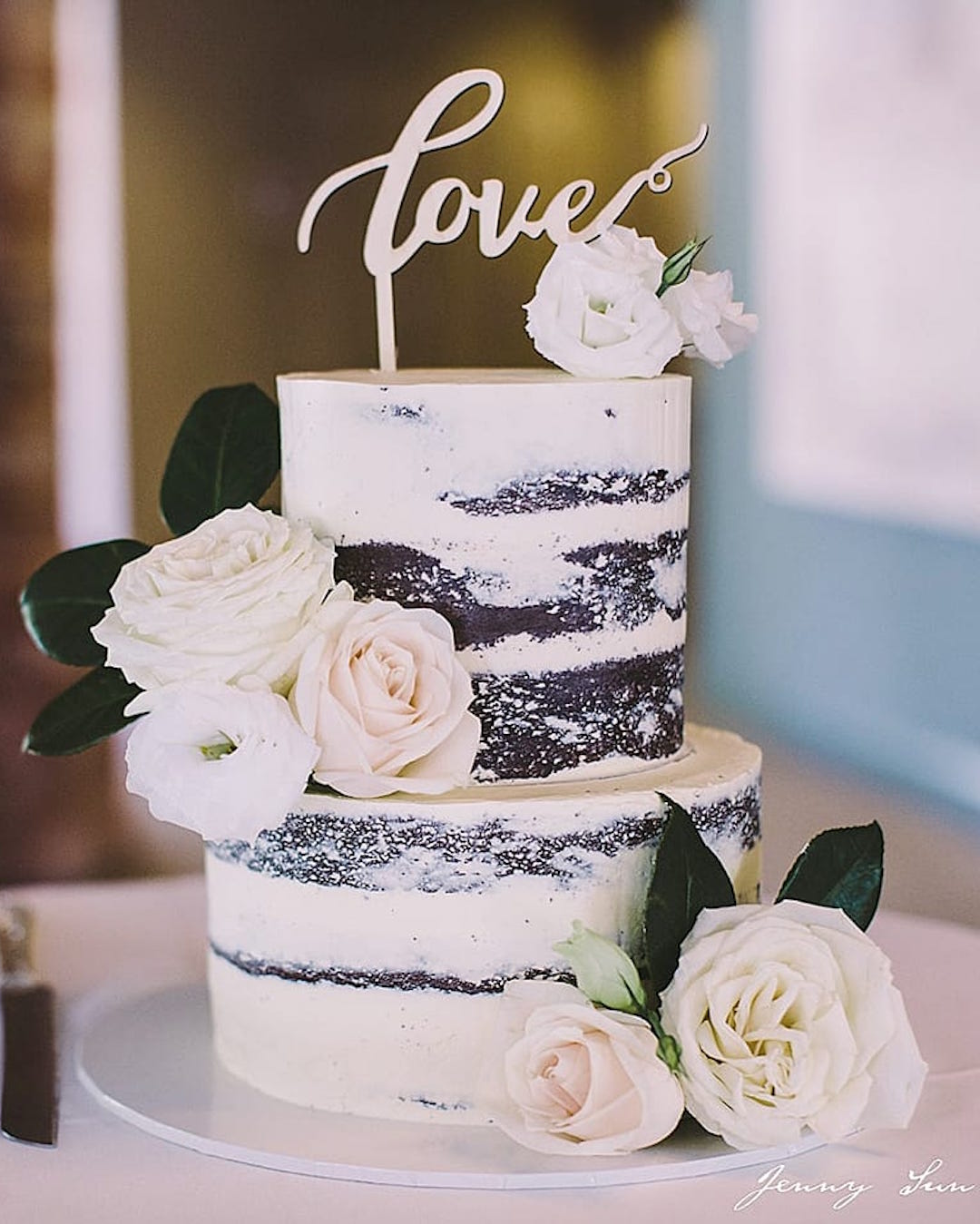 Naked Floral Wedding Cake in Adelaide by Brown Sugared Love.